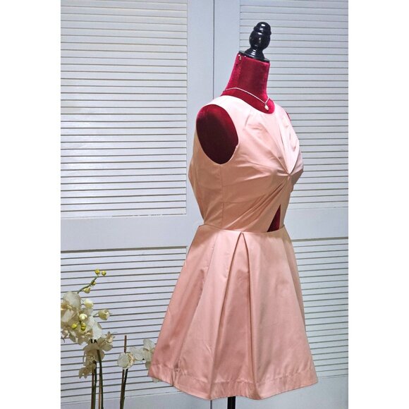 Nasty Gal Women's Blush Pink Knot Cut Out Skater Mini Dress Size XXS 2440 - Picture 4 of 15